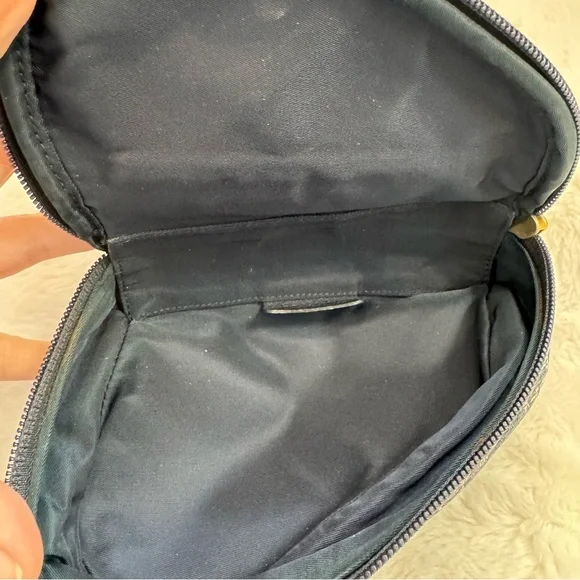 DIOR/Christian Dior CD Saddle Bag Navy Trotter Jacquard Pouch - Picture 9 of 11